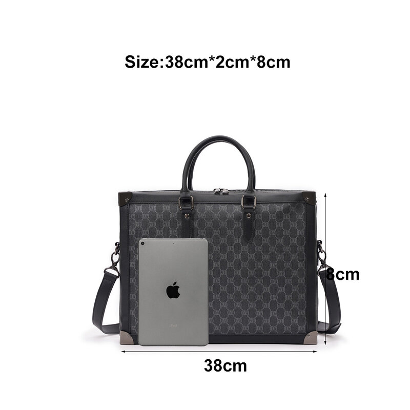 Pu Leather Briefcase Large Capacity Handbag Mens Crossbody Bags High Quality Shoulder Bag Business Computer Bag New Laptop Bag