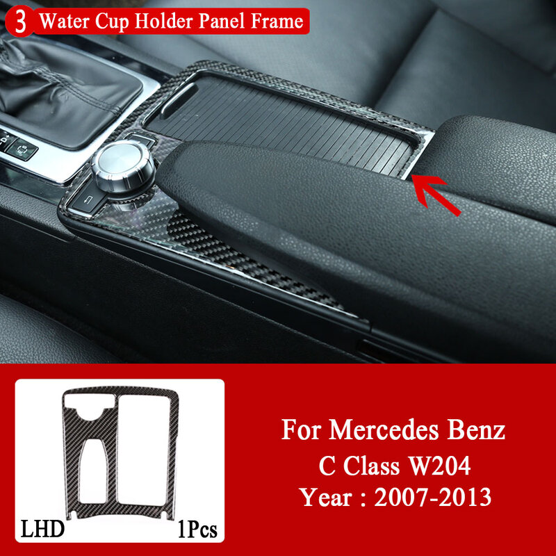 Carbon Fiber Stijl Voor Mercedes Benz C Klasse W204 2007-2013 Auto Centrale Bedieningspaneel Decoratie Frame Cover Trim decal Sticker
