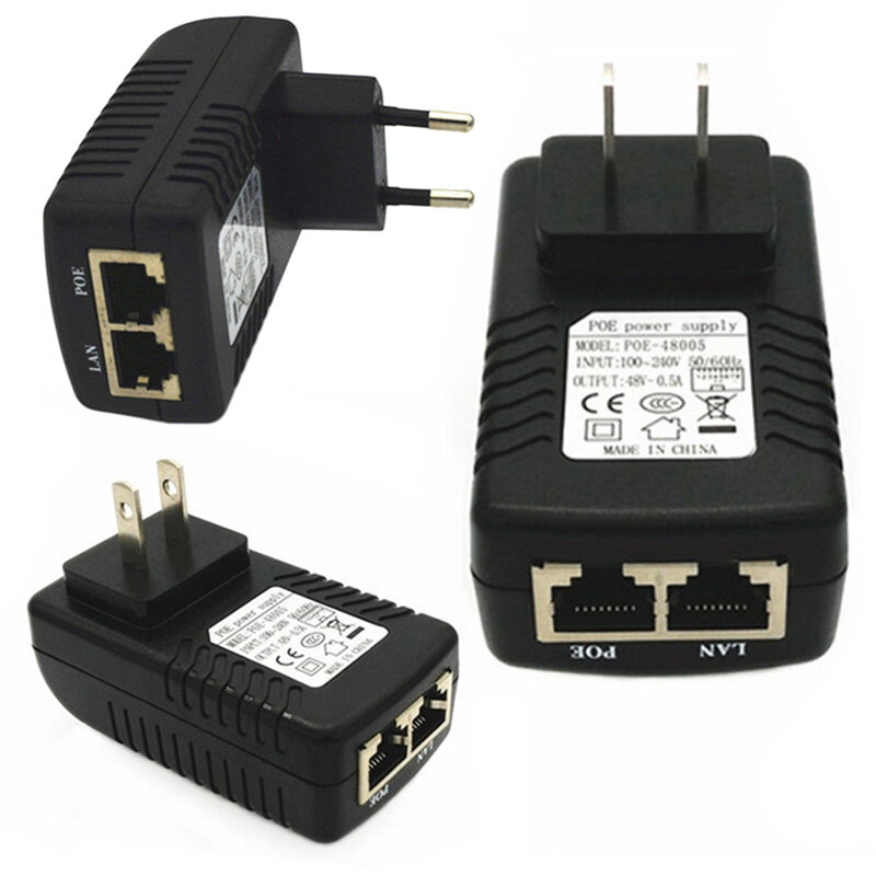 Cctv Security Surveillance Poe Voeding 48V 0.5A 24W Poe Stekker Poe Injector Ethernet Adapter Telefoon Ons eu Plug Dropship