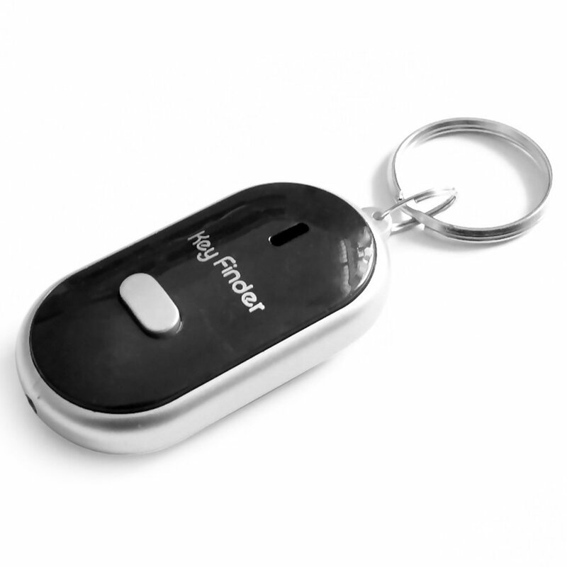 Détecteur de clé de sifflet LED, bip clignotant, alarme de contrôle sonore, localisateur de clé Anti-perte avec porte-clés