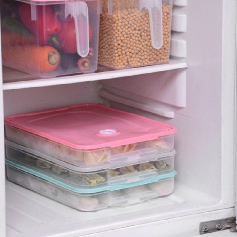 بسيطة طبقة واحدة Pp ختم الزلابية صندوق تخزين-شفافة الفاكهة اللحوم المطبخ تخزين المواد الغذائية في الثلاجة