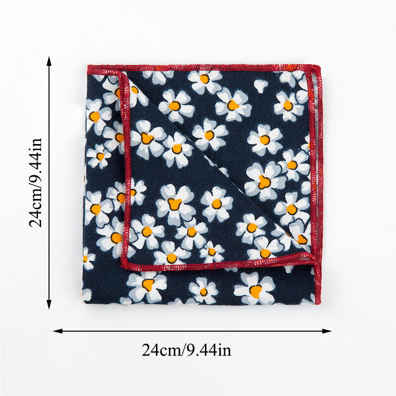 1 pc moda novo lenço floral lenços vintage algodão hankies masculino bolso quadrado lenços rosa flor paisley quadrado