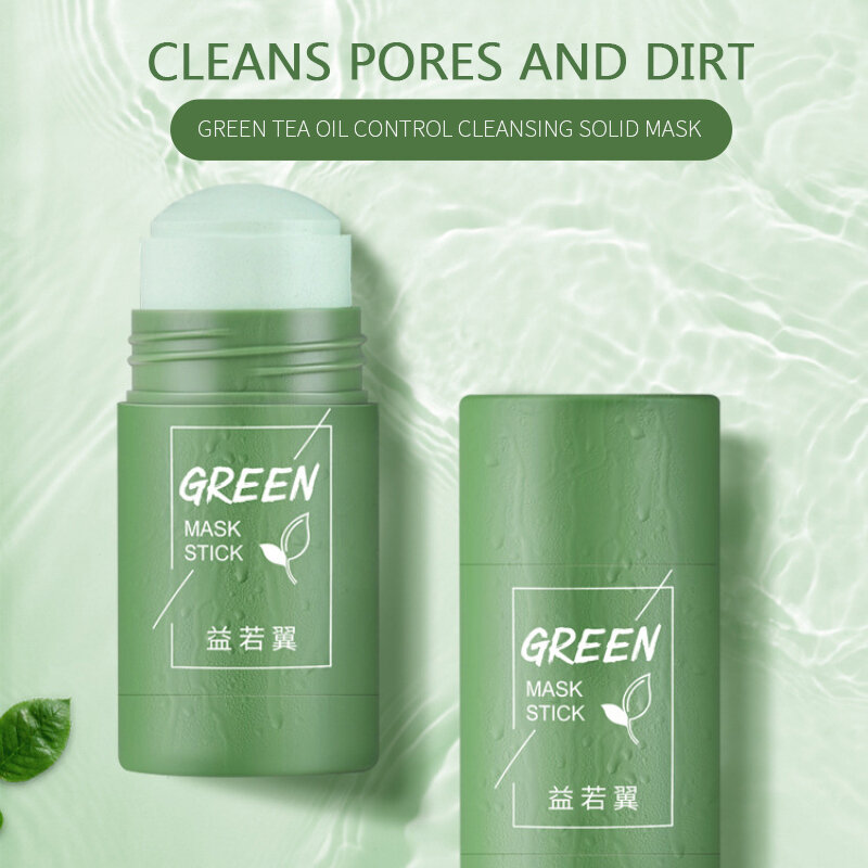 Cleansing Green Stick Green Tea Mask Purifying Clay Stick Mask Oil Control Anti-acne Eggplant Whitening