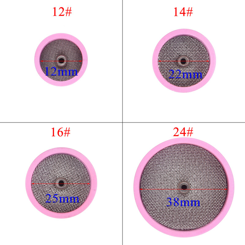 TIG Extra Large allumina tazze ugello in ceramica filtro maglia Gas lente 2.4mm 3/32 "lente a Gas pinza per WP17/18/26