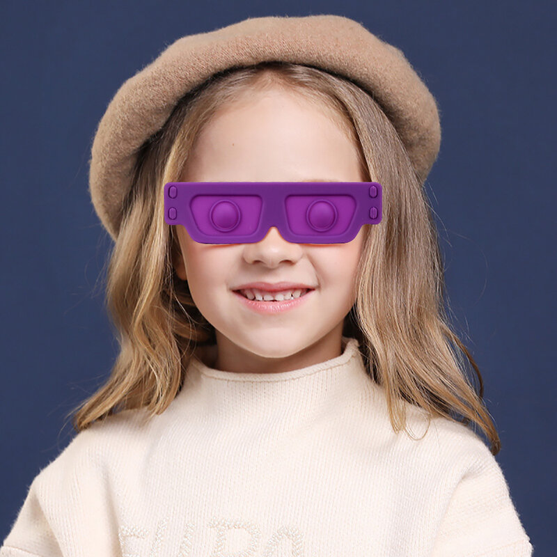 새로운 귀여운 Fidget 장난감 감각 실리콘 푸시 버블 안경 간단한 Dimple Antistress 어린이 장난감 Fidget 장난감 어린이 선물