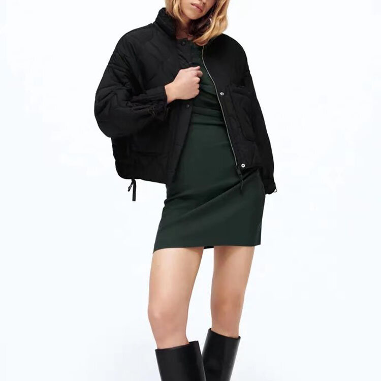 Chaqueta de algodón con capucha para mujer, chaqueta de manga larga con bolsillo de un solo pecho, decorativa, para otoño e invierno, novedad de 2021