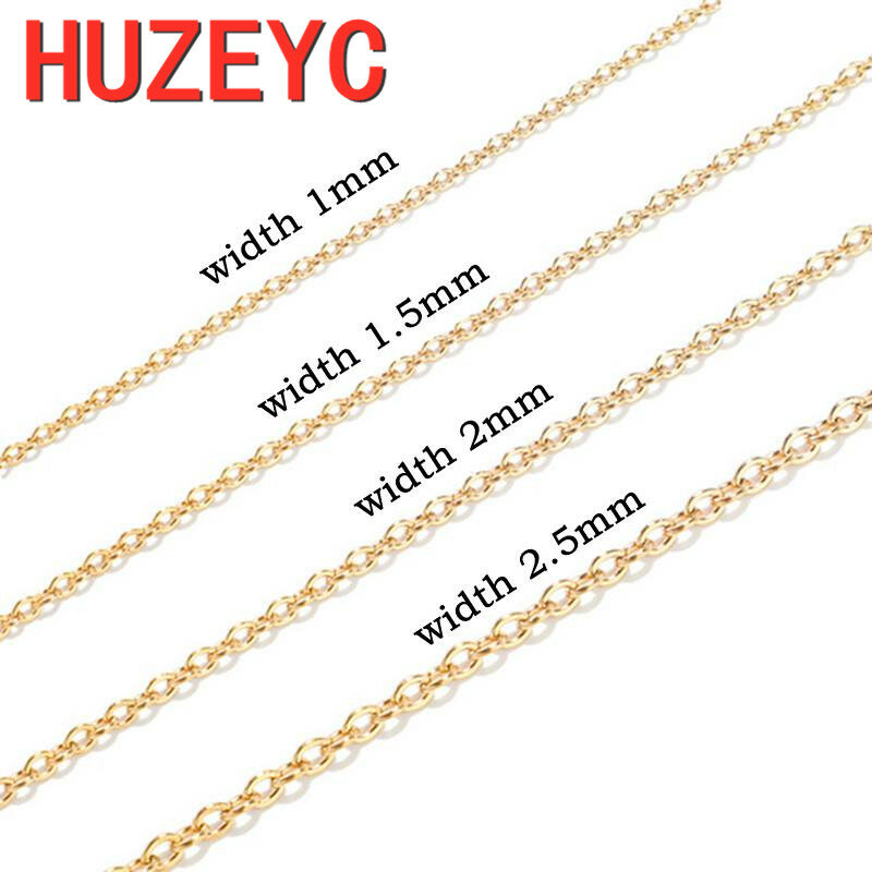 100M/Lot Stainless Steel Link Chain 1mm 1.5mm 2mm 2.5mm Rose/Gold/Black/Necklace Chains Bulk For DIY Jewelry Making Accessories