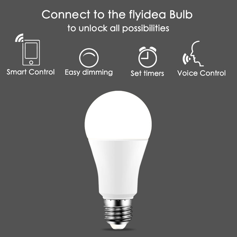 Bombilla LED inteligente E27 B22 con Wifi, 15W, iluminación de advertencia, lámpara LED regulable, Control por aplicación, funciona con asistente de Google Alexa
