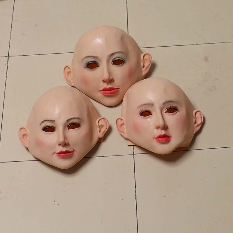 Realista máscara de mujer para Halloween mujer humana mascarada de látex máscara fiesta chica Sexy Crossdress disfraz de Cosplay, Máscara