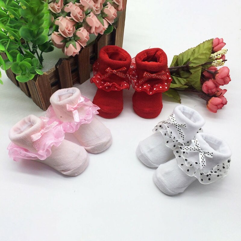 Calcetines tobilleros de algodón peinado para bebé, calcetines para bebé y niñas con lazo, botas suaves para bebé, Estilo Princesa, accesorios para bebé