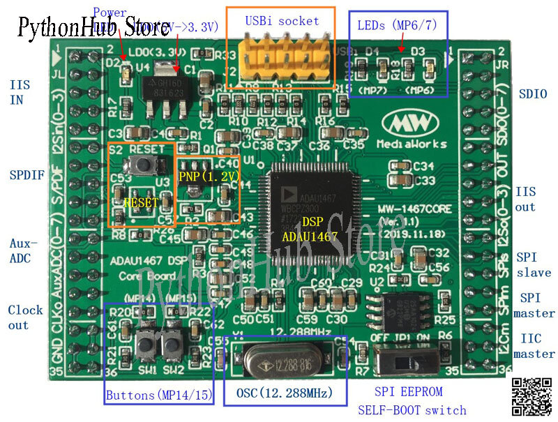 8 Inputs and 8 Outputs ADAU1467 Development Board ADAU1463 Core Board (NEW!)