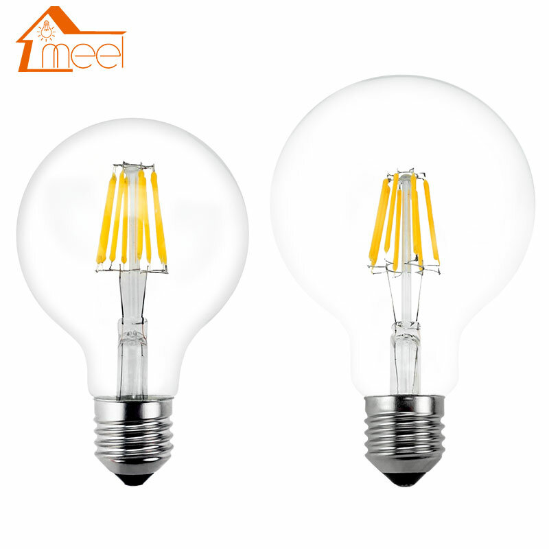 LED Bulb E27 Retro Lamps 220V 240V LED Filament Light G80 G95 G125 Glass Ball Bombillas LED Bulb Edison Candle Light 4W 6W 8W