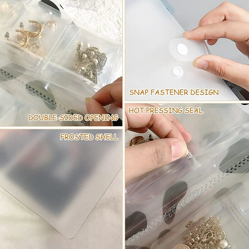 Jewelry Box Travel Earring Storage Bag Ring Card Holder Portable Frosted Cover Jewelry Storage Book