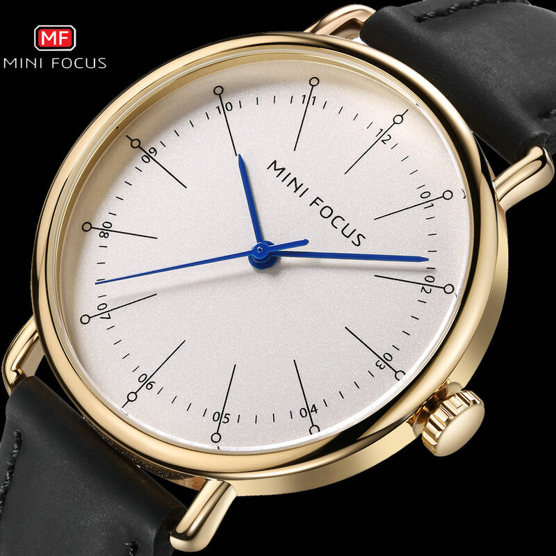 Relógio masculino de quartzo 2020, à prova d'água de marca top luxuosa, vestido clássico, moderno, casual, couro genuíno, mini focus