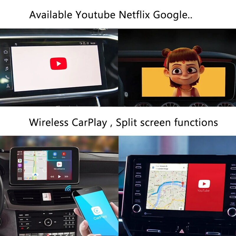 Play Video Youtube In CarPlay Android USB Dongle Smart AI Box CP600