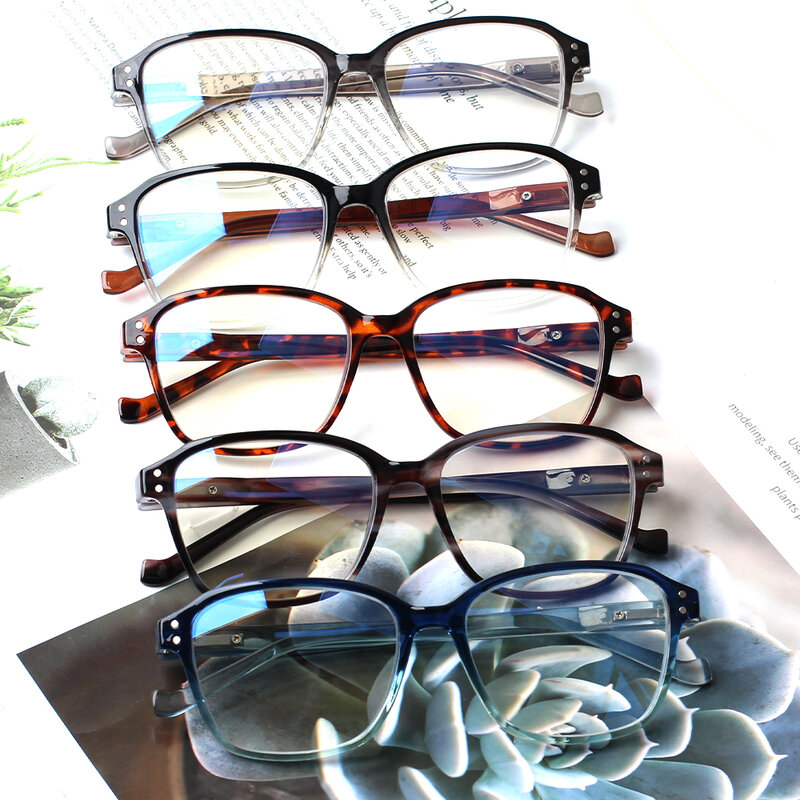 Boncamor Spring Hinge Reading Glasses Blue Light Blocking Men and Women Anti UV Computer Reader Eyeglasses 0~400