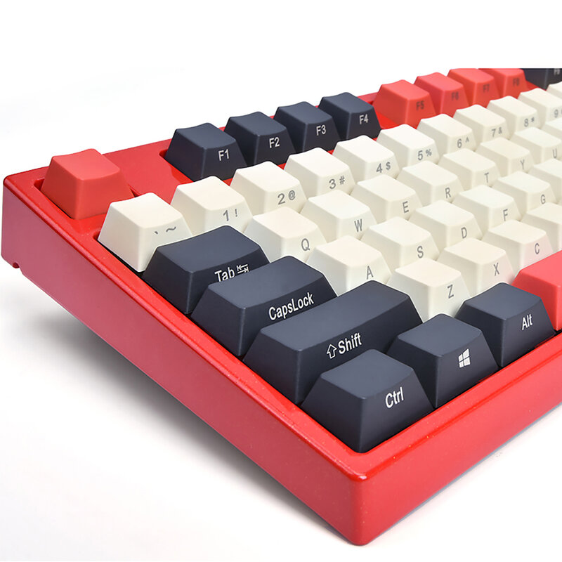 Keycap pbt 108 chaves lado/superior earl vermelho perfil oem keycaps gravação a laser para cereja mx kailh teclado mecânico