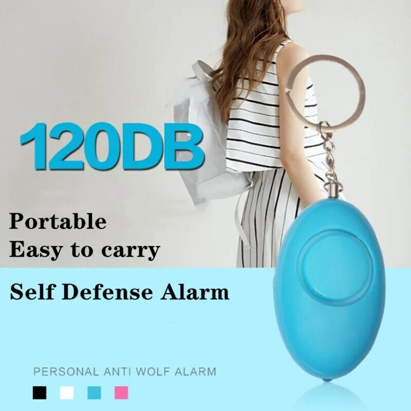 Mini alarma de autodefensa con forma de huevo para niña y mujer, alerta de protección de seguridad Personal, seguridad, llavero fuerte, alarma de emergencia, 120dB