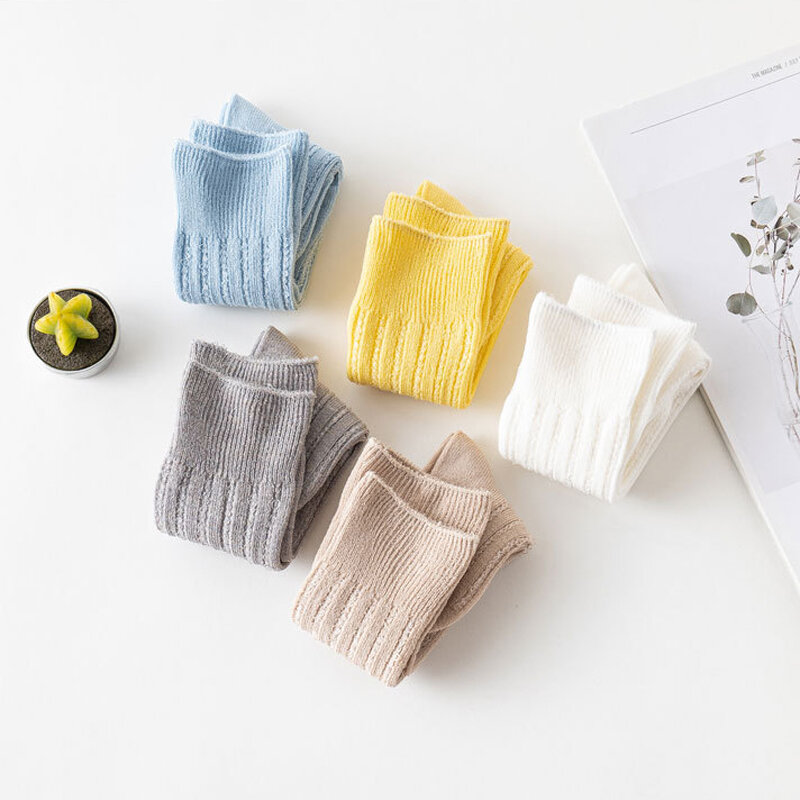 Meias finas de algodão para crianças e bebês, meias macias e confortáveis para 0-2 anos, tricotadas em estilo espanhol, primavera e verão