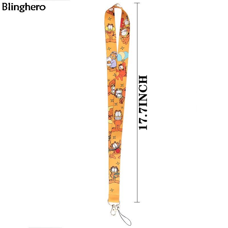 Blinghero – porte-téléphone en forme de chat de dessin animé, lanière de cou amusante avec porte-clé, carte d'identité, bricolage, Animal, corde suspendue BH0149