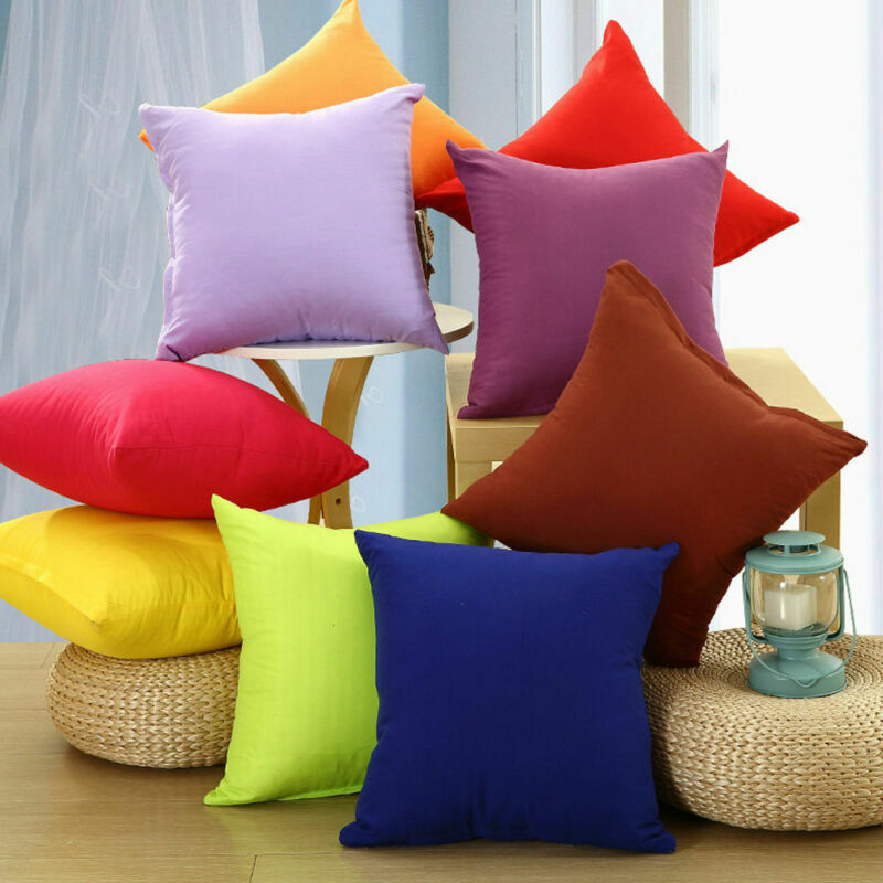 Funda de almohada de Color liso para decoración del hogar, funda de lino para sofá, Estilo Vintage, de algodón, nuevo