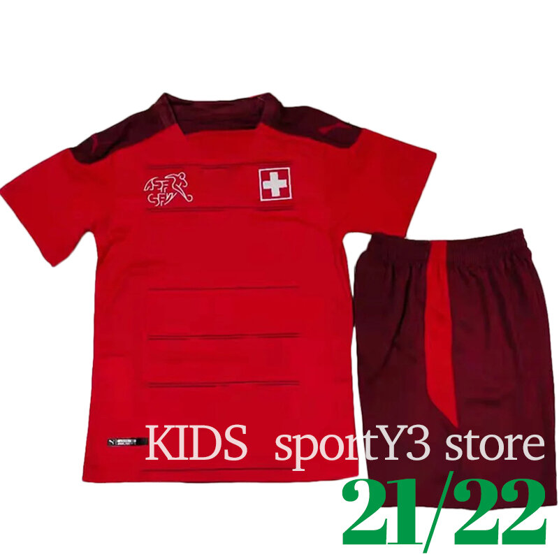 21 22 스위스 축구 유니폼 2021 SHAQIRI SEFEROVIC INLER EMBOLO 홈 어웨이 팬 키즈 풋볼 셔츠
