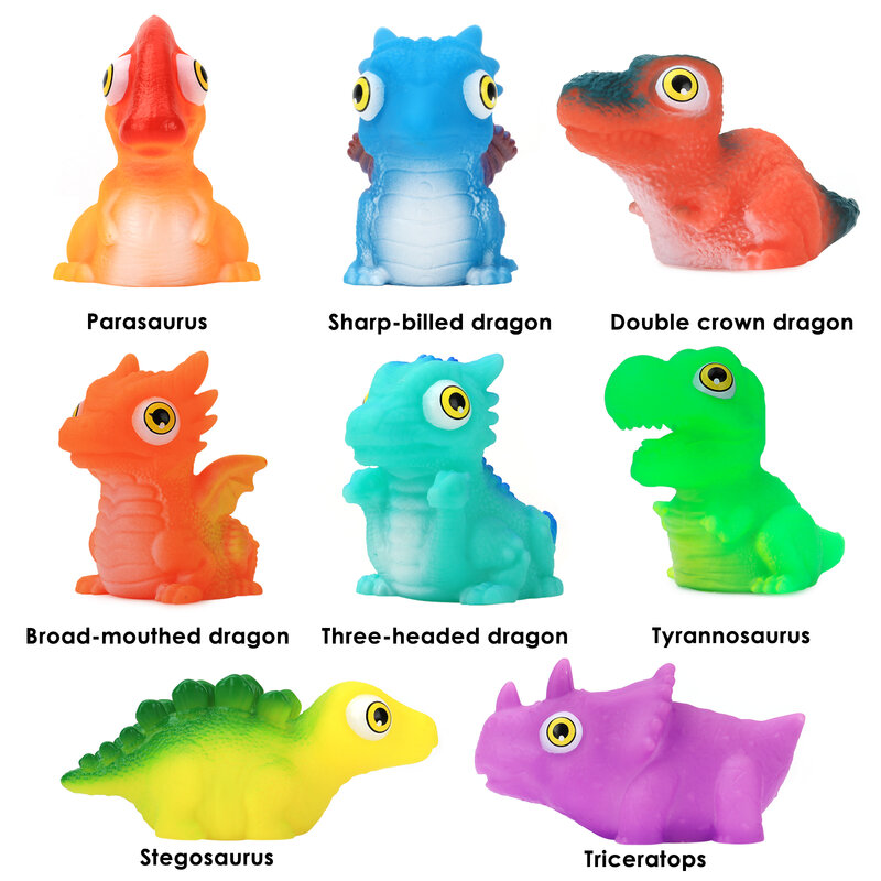 Lightaling 8 paquetes de juguete de baño de luz flotando dinosaurio Set de juguetes de baño para bebé niño niños en cumpleaños de Pascua para preescolar Chi