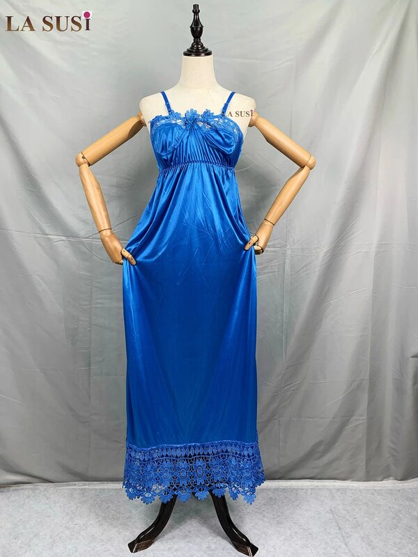 Модная женская Длинная атласная пикантная кружевная ночная рубашка свободная юбка шелковая пижама с поясом Юбка Ночная одежда платье