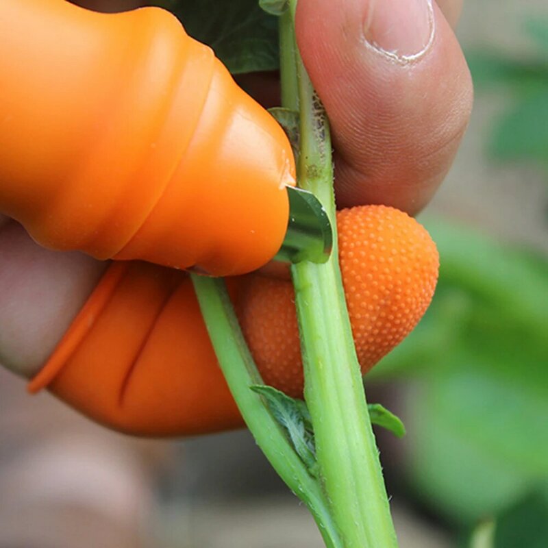 Cuchillo de silicona para cortar verduras, Protector de dedos, tijeras de hoja de planta, guantes de jardín