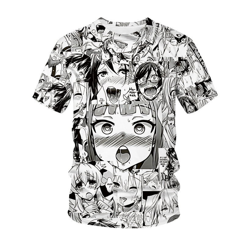 T-shirt Ahegao Anime stampa 3D uomo donna Streetwear Hentai Pattern O-Neck Hip Hop T Shirt Harajuku Casual top abbigliamento ragazza Sexy
