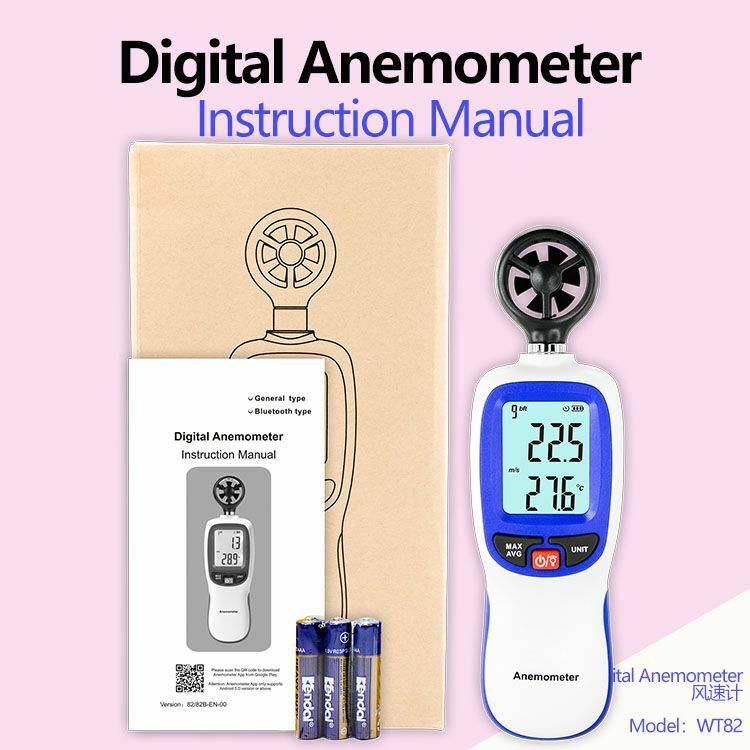 Light Meter Portable LCD Digital Temperature and Humidity  Anemometer Noise  WT82/WT82B