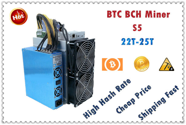 BTC BCH Miner S5 25T ± 10% 2100W + 7% PSU ทางเศรษฐกิจมากกว่า Antminer S9 S9j S9k s15 S17 T9 + T17 WhatsMiner M3X M21S EBIT