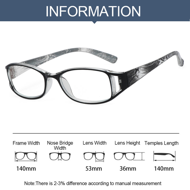 패션 인쇄 된 독서 안경 안티 블루 라이트 안경 봄 경첩 직사각형 안경 여성 안경