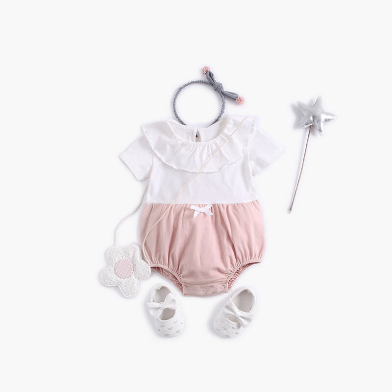 ATUENDO Summer Fashion Newborn Baby Rompers 100% Cotton Kawaii Soft Kids Babysuits Cute Infant Girl's Silk Clothes Jumpsuits