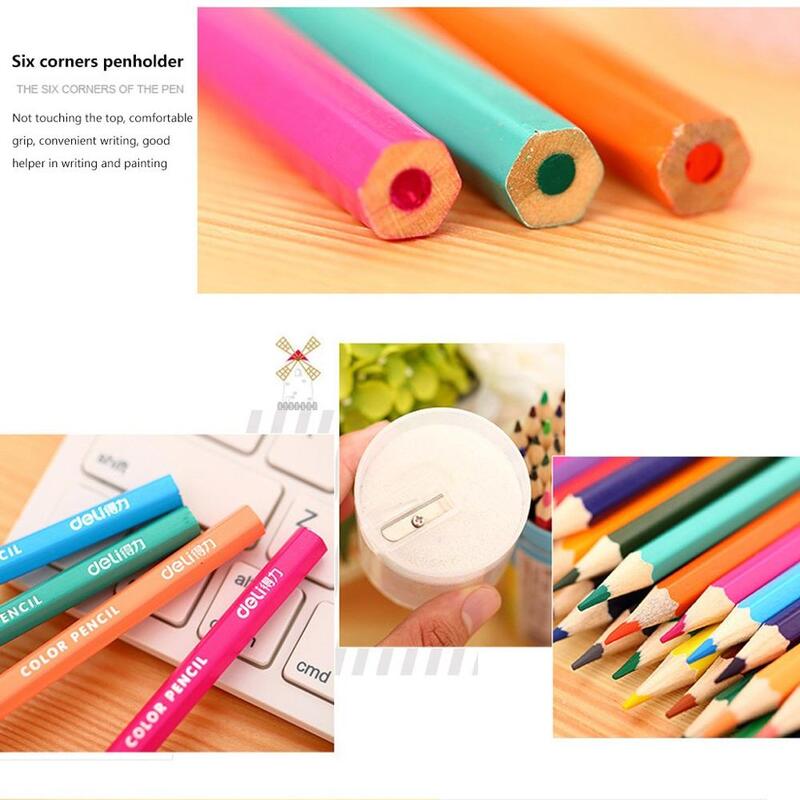 18Pcเด็กดินสอสีถังภาพวาดดินสอSharpenerปากกาดินสอสีถังฟรีจัดส่ง40A9