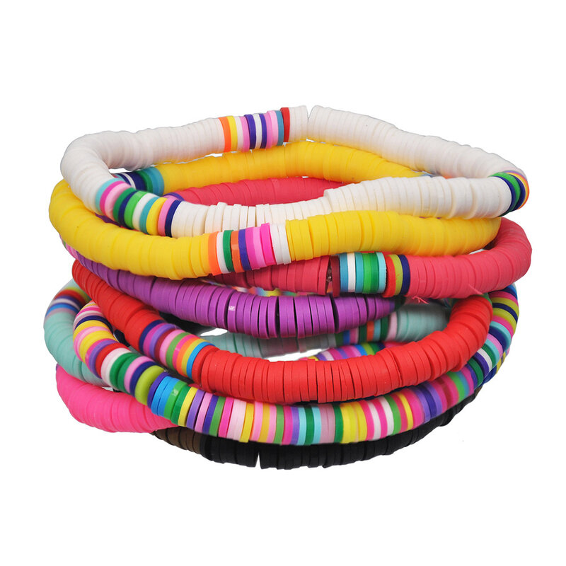 2020 del nuovo Della Boemia ceramica morbido spiaggia fatti a mano di argilla morbida colore del nastro corda elastica accessori commercio all'ingrosso del braccialetto delle donne di estate