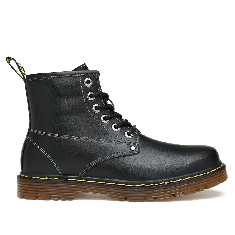 Men's Martin boots men's trendy leather high-top spring and autumn British style leather shoes locomotive tooling boots