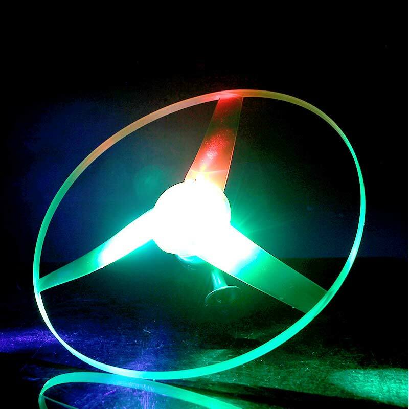 Flash Pull Line Led Flywheel Glow Light Up Pull String Glow Helicopter Flying Saucer Flying Glow Baby Gift Outdoor Luminous Toys