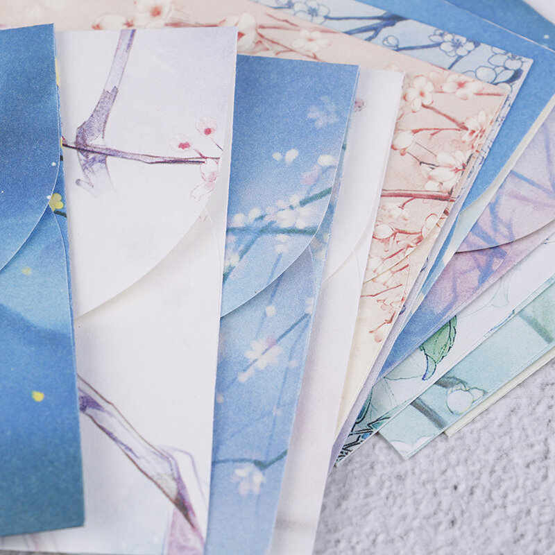 10個かわいい中国ヴィンテージスタイルの花紙封筒手紙クリエイティブ文具紙ポストカードカードスクラップブッキング