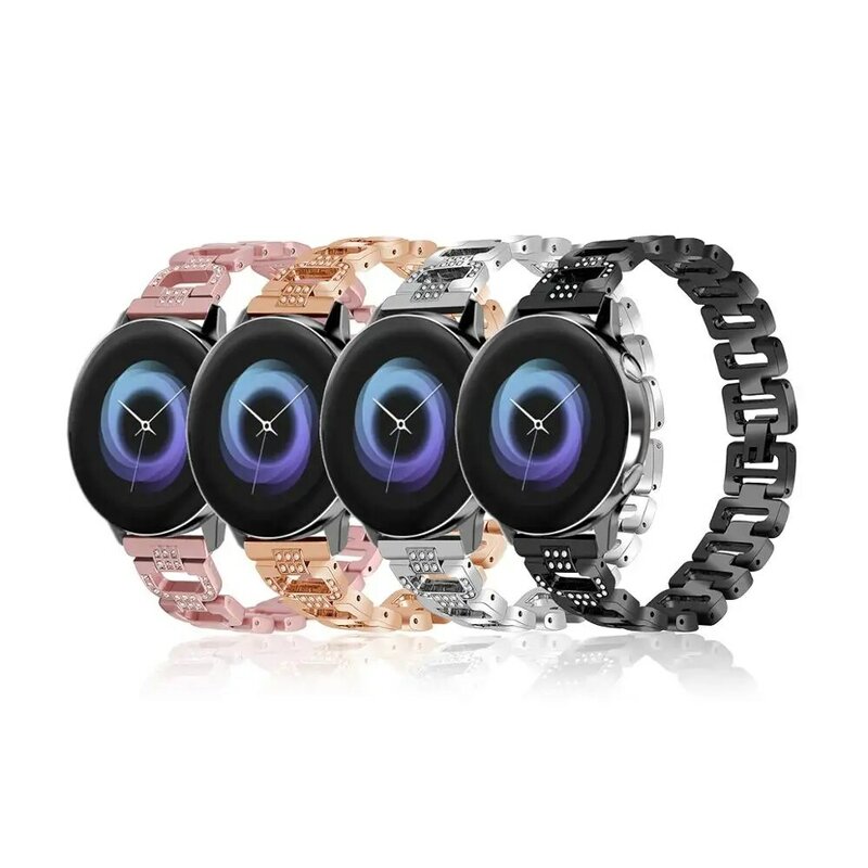 20Mm Riem Voor Samsung Galaxy Horloge Actieve Rhinestone Rvs Metalen Band Bands Voor Samsung Horloge Huawei Horloge 92003