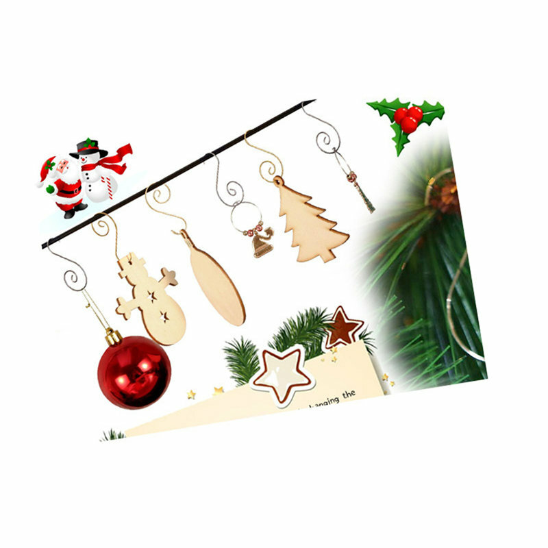 20 Buah/Tas Kait Logam Gantungan Kait Baja Tahan Karat Dekoratif untuk Pohon Natal