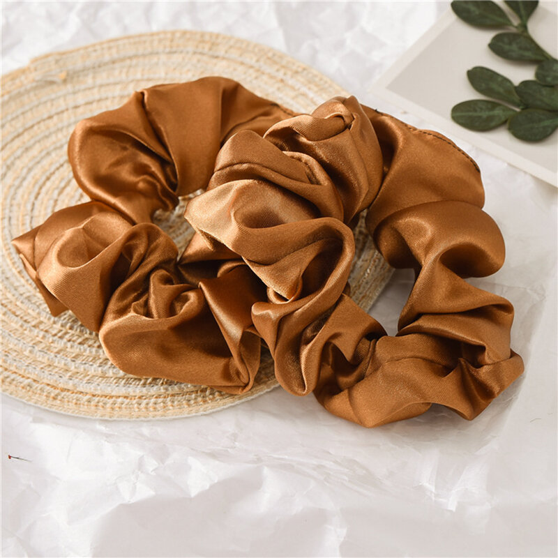 المرأة الحرير Scrunchie مطاطا اليدوية متعدد الألوان رباط شعر ذيل حصان حامل عقال إكسسوارات الشعر 1 قطعة الحرير الحرير بلون