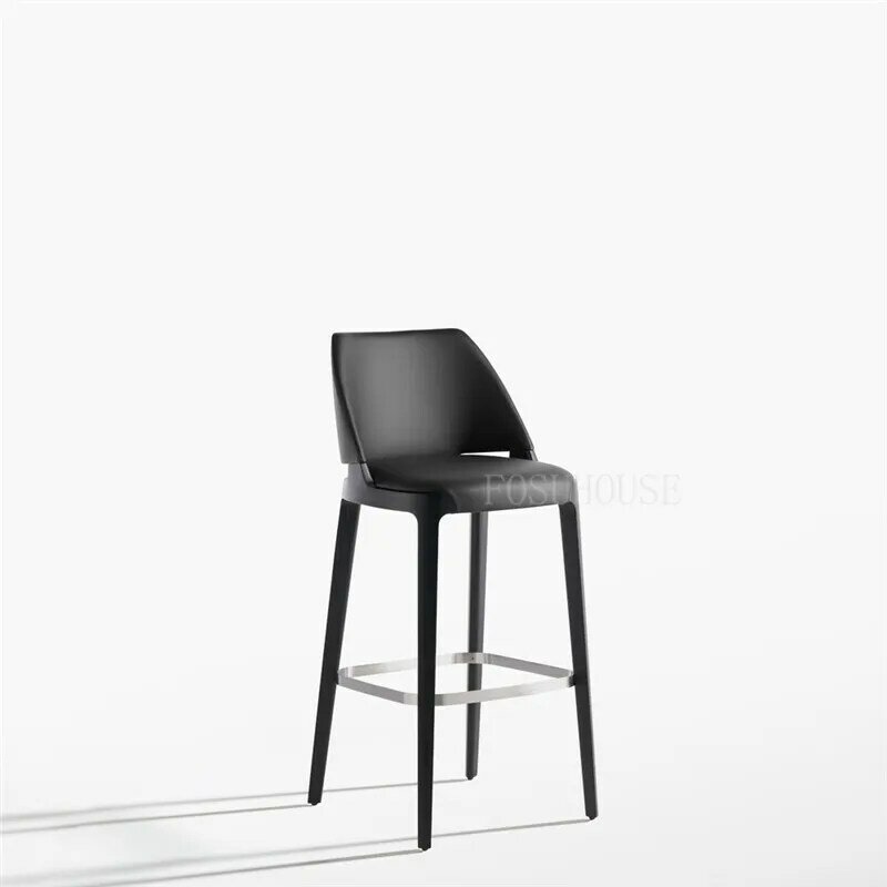 Nordic meble krzesło barowe z litego drewna lekkie luksusowe krzesła barowe proste przednie krzesło biurowe Nordic wysoki stołek barowy oparcie stołek barowy