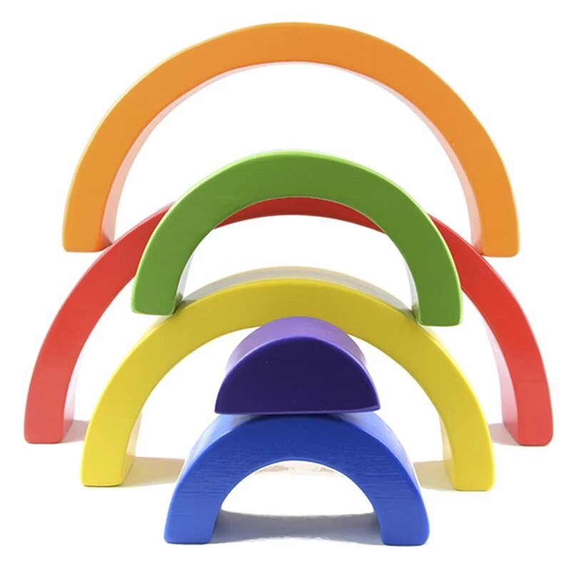 Drewniane zabawki Rainbow zabawki klocki DIY kreatywne układanie równowagi zabawka do gry edukacyjnej dla dzieci prezent