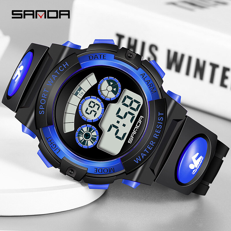 New Fashion SANDA Brand Children Sports Watches LED Digital Watch Boy Girl Student Waterproof Electronics Wristwatches 2018 Saat