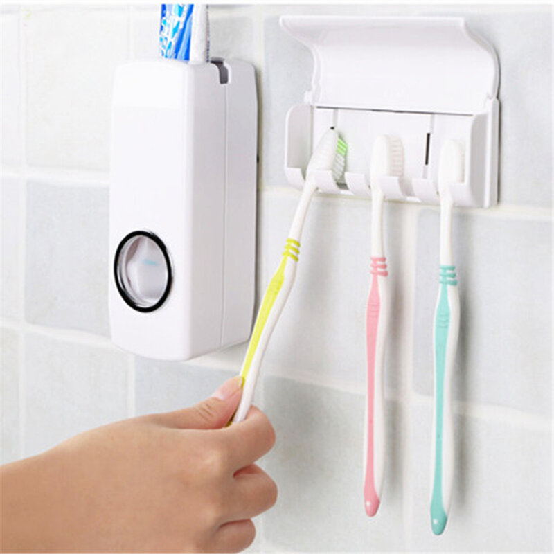 Support mural pour brosse à dents, porte-brosse à dents et dentifrice automatique, ensemble d'accessoires de salle de bains