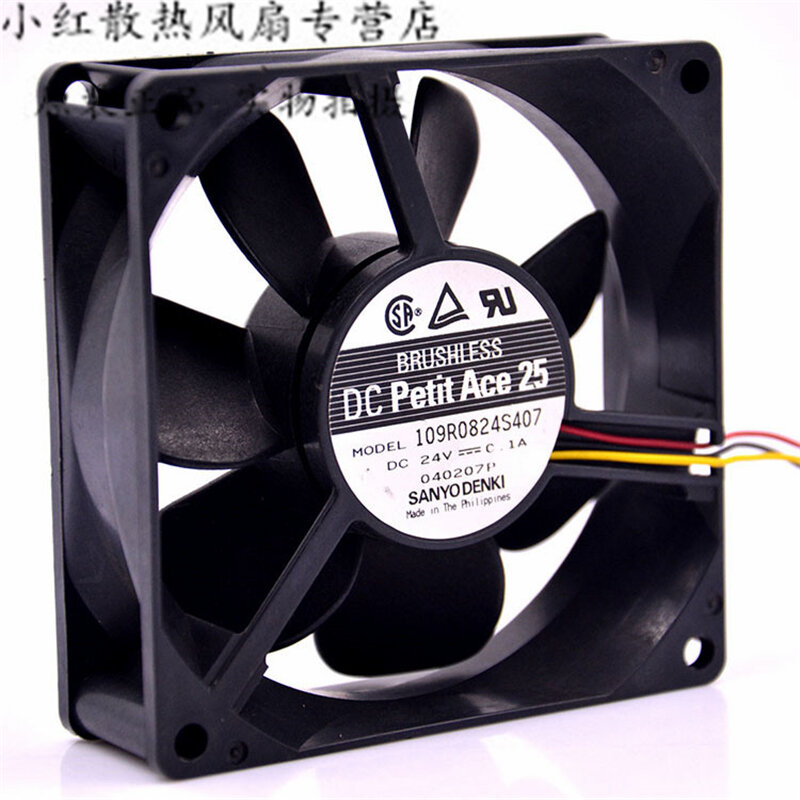 Original 109R0824S407 24V 0.1A 8CM 8025 double ball inverter mute cooling fan