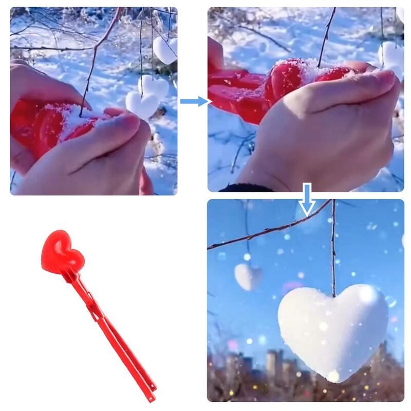 Snow Snowball Maker Clip creativo a forma di amore palla di neve Clip neve sabbia stampo strumento san valentino bambino inverno neve strumenti giocattolo