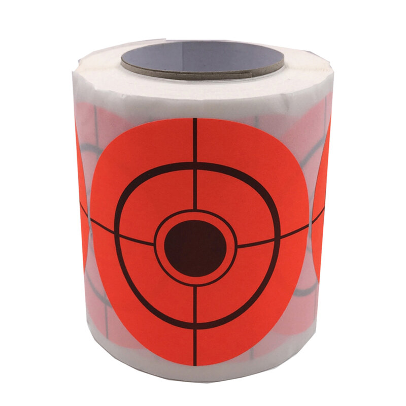 250 pz/rotolo obiettivi adesivi Target in carta autoadesiva arancione