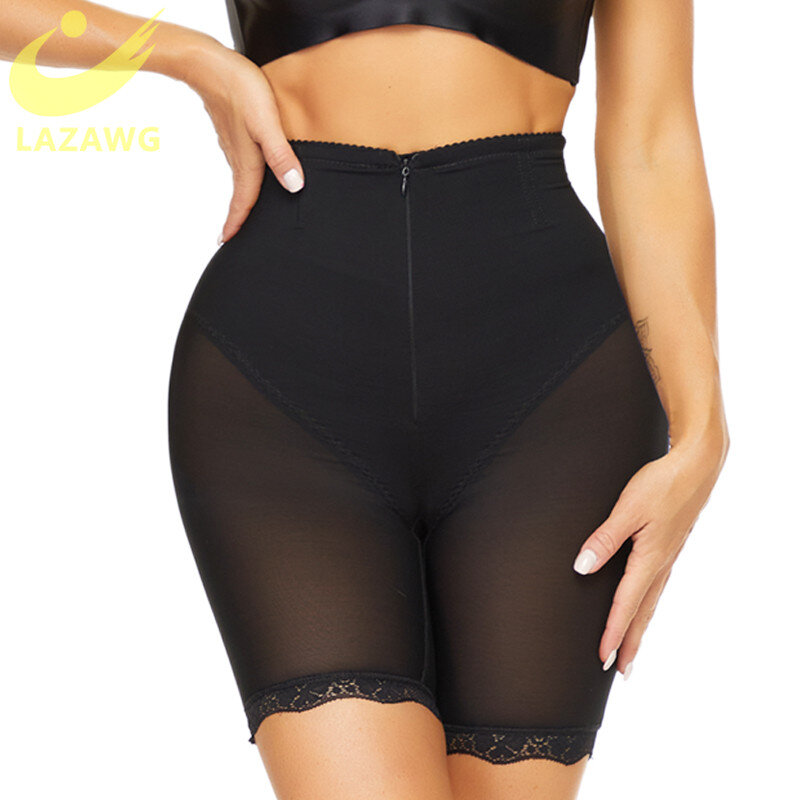 LAZAWG ผู้หญิง Tummy ควบคุมเอว Shaper กางเกงขาสั้น Seamless Butt Lifter Body Shapers สายคล้องคอ Belly Shapewear Slimming Shaping กางเกง